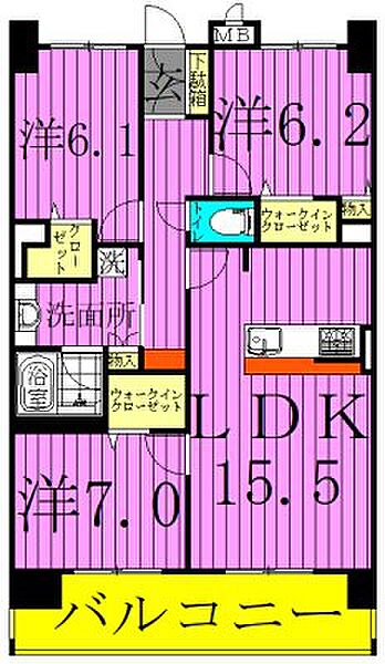 東京都足立区新田３丁目(賃貸マンション3LDK・7階・80.18㎡)の写真 その2