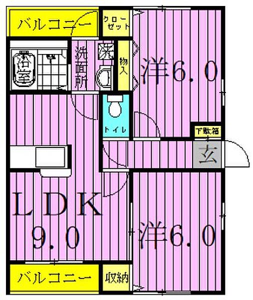 レスティア2 ｜東京都足立区舎人１丁目(賃貸アパート2LDK・2階・50.00㎡)の写真 その2