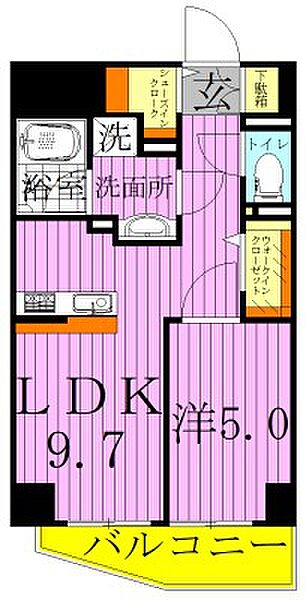 東京都足立区梅田７丁目(賃貸マンション1LDK・5階・42.34㎡)の写真 その2