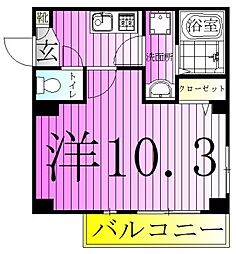 東武大師線 大師前駅 徒歩5分の賃貸マンション 1階1Kの間取り