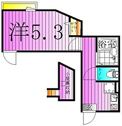 アーバングレイス五反野I 3階1Kの間取り