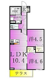 セレスティア南花畑III 2LDKの間取図画像
