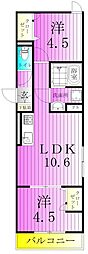 セレスティア南花畑III 2LDKの間取図画像