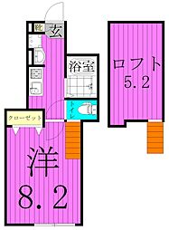 エクセラン南千住 3階1Kの間取り