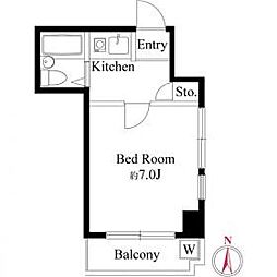 エクセル8th 3階1Kの間取り