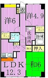 日暮里舎人ライナー 扇大橋駅 徒歩17分の賃貸マンション 1階3LDKの間取り