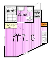 フォレスト西新井 2階ワンルームの間取り