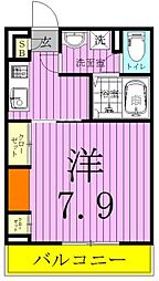 リブリ・Charm 2階1Kの間取り