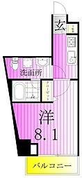 MAXIV北千住DUE 8階1Kの間取り