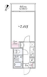 GRADO　kameari 2階1Kの間取り