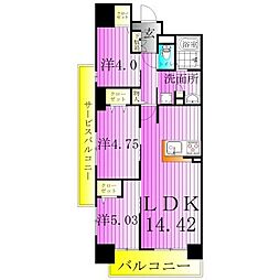 アーバンパーク谷在家 5階3LDKの間取り