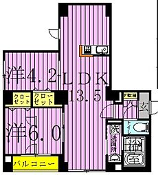 ラ・ルーチェ千寿 3階2LDKの間取り