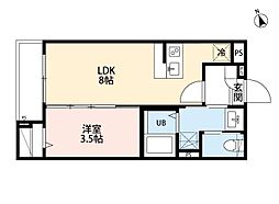Ms アパートメント 1LDKの間取図画像