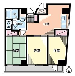 亀有レジデンス 2LDKの間取図画像