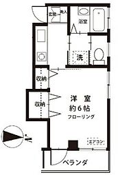 ロイヤルコーポ鹿浜 1Kの間取図画像