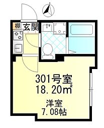 クレール堀切 ワンルームの間取図画像