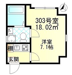 クレール堀切 1Kの間取図画像