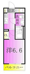 ラドゥセールお花茶屋2 1Kの間取図画像