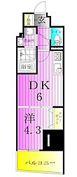 テラス北千住 1DKの間取図画像