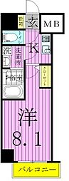 ベルグレードSKDUE 1Kの間取図画像