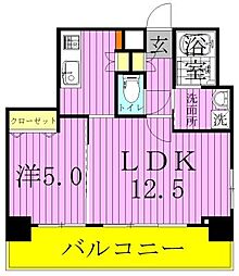 プレール・ドゥーク梅島 1LDKの間取図画像