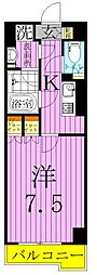 ルーブル西新井 1Kの間取図画像