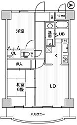 リレント谷塚 2LDKの間取図画像