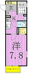 ティアラ 1Kの間取図画像