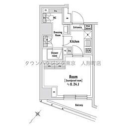 TRACK八丁堀 5階1Kの間取り
