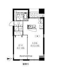 オーパスホームズ八丁堀 7階1LDKの間取り