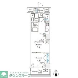 フロンティアレジデンス錦糸公園 1LDKの間取図画像