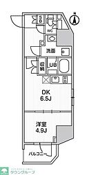 ALTERNA亀戸III 6階1DKの間取り