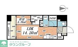 パークルール大手町 3階1LDKの間取り