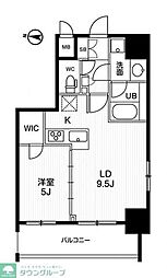 ジェノヴィア両国ＩＶスカイガーデン 4階1LDKの間取り