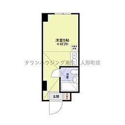 ダイヤモンドビル東日本橋第三 407 4階ワンルームの間取り