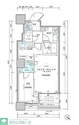 パークタワー勝どき　サウス棟 17階1LDKの間取り