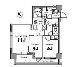 リベルテ月島 3階1LDKの間取り