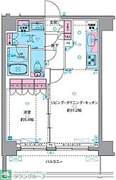 GENOVIA南千住VIskygarden 8階1LDKの間取り