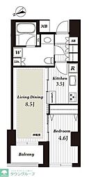 オープンレジデンシア銀座est 10階1LDKの間取り