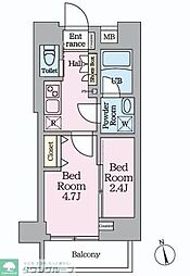 HY’ｓ桜橋MIRAIS 5階2Kの間取り