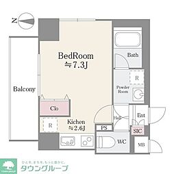 パーク　フィル　ヴェール 4階1Kの間取り