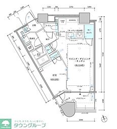 パークタワー勝どき　サウス棟 17階1LDKの間取り