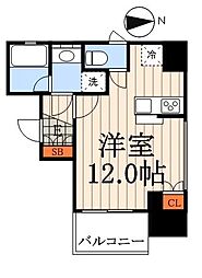 KDXレジデンス神田 6階ワンルームの間取り