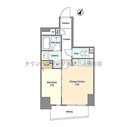 ＲＥＳｉＡ日本橋小伝馬町 11階1DKの間取り