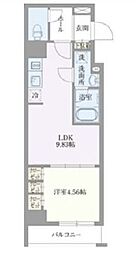 ベルエスパス箱崎 3階1DKの間取り