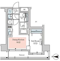 アーバネックス深川住吉II 6階1DKの間取り
