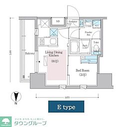 アーバネックス蔵前レジデンス 9階1LDKの間取り