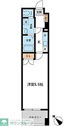 フィオーレ月島 2階1Kの間取り
