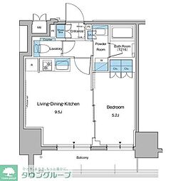 ルフォンプログレ秋葉原マークス 13階1LDKの間取り