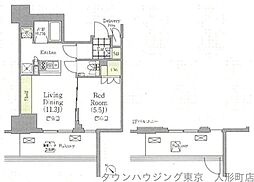 メゾンカルム日本橋馬喰町 5階1LDKの間取り